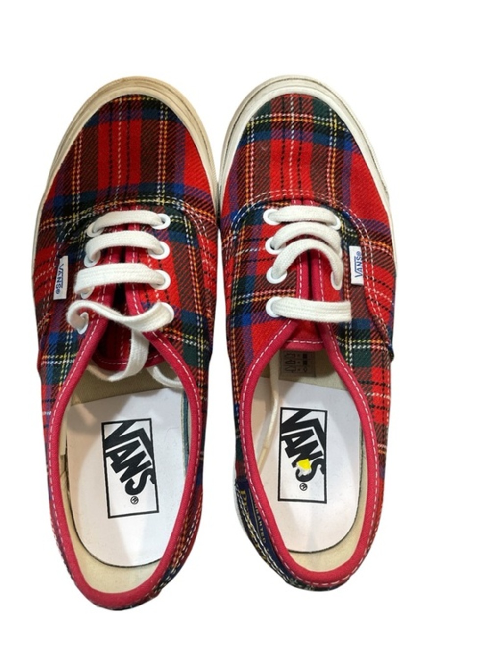 Vans / Pendleton Red Tartan Plaid Authentic  Women’s Sneakers 7.5